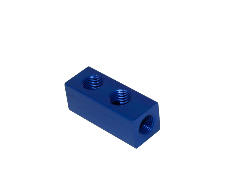 1/8 NPT Blue Distribution Block, CFN-713B - Cold Fusion Nitrous